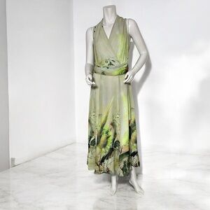 Chic Floral Green Maxi Dress